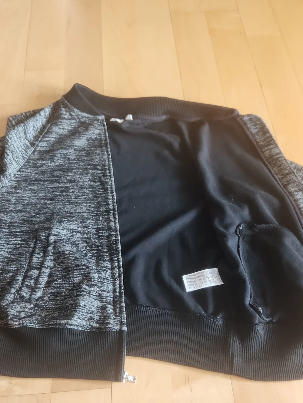 GAP Women's Black & Gray Marled Zip-Up Sweater sz S small